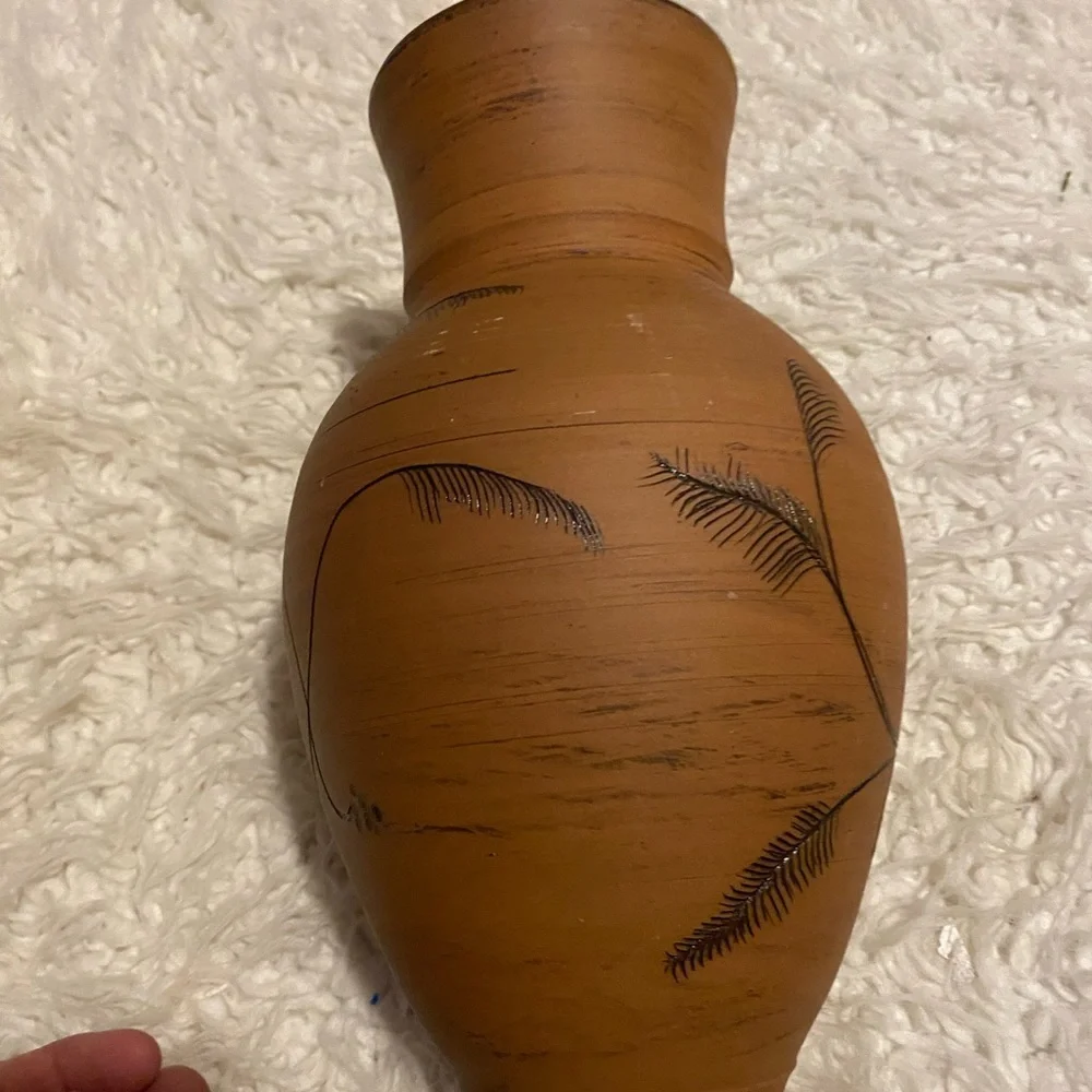 50%offw❤️ Joe Smith Handmade Clay Vase 11.5x6 etched pottery